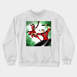 martial artist the arrow and the dragon ecopop asian art Crewneck Sweatshirt